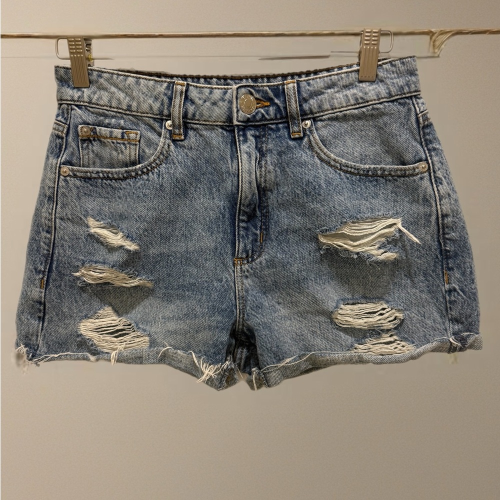Garage Blue Distressed Jean Shorts
